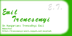 emil trencsenyi business card