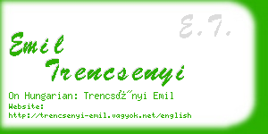 emil trencsenyi business card